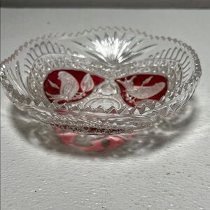 Vintage German Hofbauer Lead Crystal Footed Bowl from Red Byrdes Collection